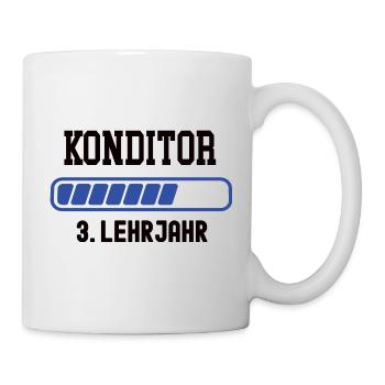 Ausbildung Konditor 3. Lehrjahr Konditorausbildung - Tasse - Weiß - Rechts