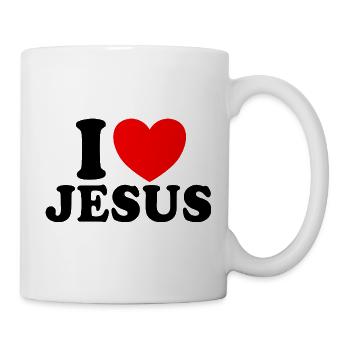 Ich liebe Jesus, christlicher Glaube, Kirche, Bibe - Tasse - Weiß - Rechts