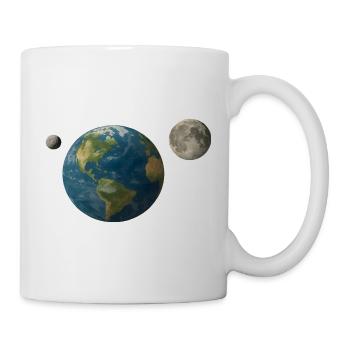 Erde mit zweitem Mond 2025 PN7 - Tasse - Weiß - Rechts