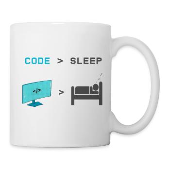 Code vs Sleep: Coder im Schlafmodus - Tasse - Weiß - Rechts