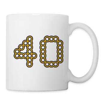 40. 40 YEARS. 40th ANNIVERSARY. 40 YEARS ANNIVERSARY. - Mug - white - Right