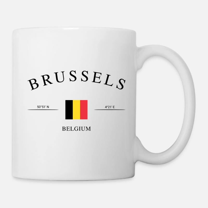 Bruxelles, Belgique – Souvenir et cadeau de vacances - Mug blanc - blanc