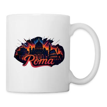 Rom Roma Hauptstadt Italien Silhouette Geschenk - Tasse - Weiß - Rechts