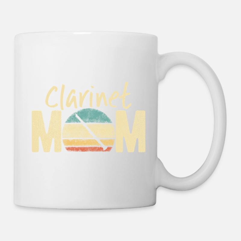Clarinette Maman Rétro Vintage Marching Band Design - Mug blanc - blanc