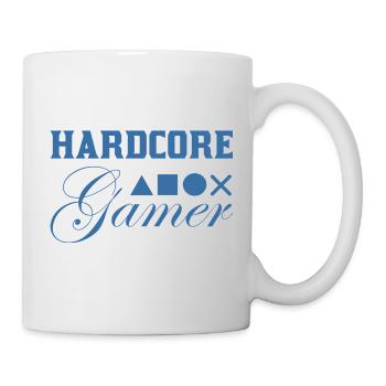 Hardcore Gamer Géométrie Bleu - Mug blanc - blanc - Droite