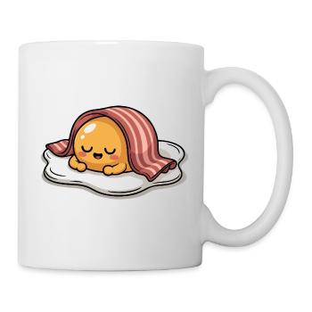 Oeuf endormi avec bacon Dessin animé - Mug blanc - blanc - Droite