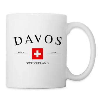 Davos Schweiz – Urlaub Souvenir & Geschenk - Tasse - Weiß - Rechts