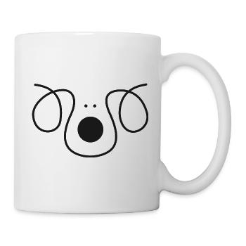 Hund Silhouette – stilvolles Tiermotiv für Fans - Tasse - Weiß - Rechts