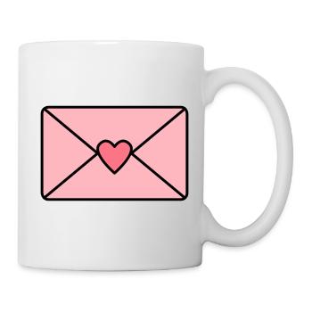 Liebesbrief mit Herz - Tasse - Weiß - Rechts