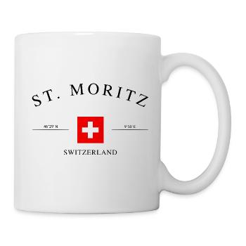 St. Moritz Switzerland – Holiday Souvenir & Gift - Mug - white - Right