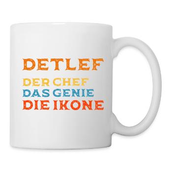 Detlef - Personalisiert Chef, Genie, Legende - Tasse - Weiß - Rechts