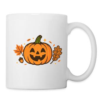 Funny Pumpkin Halloween Cartoon Design - Mug - white - Right