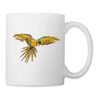Yellow-blue parrot flight - Mug - white - Right