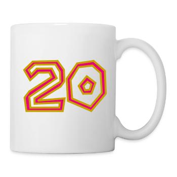 20. 20e ANNIVERSAIRE. ANNIVERSAIRE 20 ANS. 20 ANS. - Mug blanc - blanc - Droite