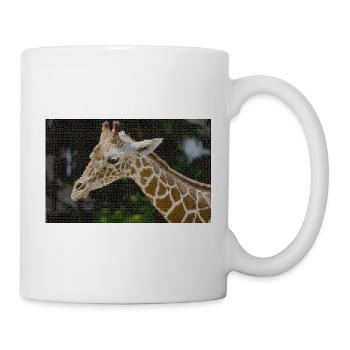 Giraffen Mosaikporträt - Tasse - Weiß - Rechts
