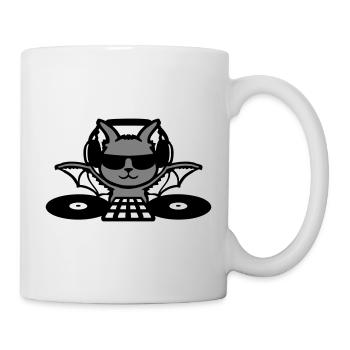 DJ Bat Casque Mixeur Fête d’Halloween - Mug blanc - blanc - Droite