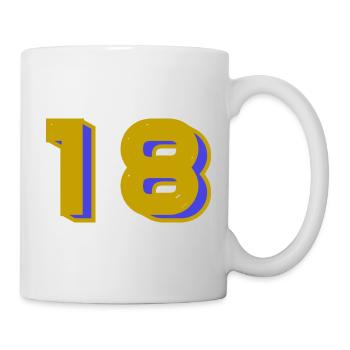 18. 18 JAHRE ALT. 18-JÄHRIGES JUBILÄUM. 18. GEBURTSTAG. - Tasse - Weiß - Rechts