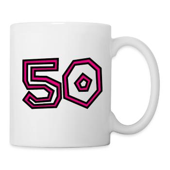 50. 50 YEARS. 50th ANNIVERSARY. 50 YEARS ANNIVERSARY. - Mug - white - Right