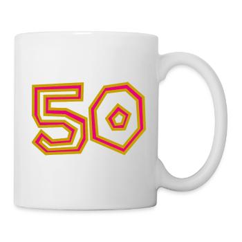 50. 50 JAHRE. 50-JÄHRIGES JUBILÄUM. 50-JÄHRIGES JUBILÄUM. - Tasse - Weiß - Rechts