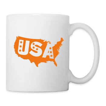 Orange USA Map with Stars - Mug - white - Right