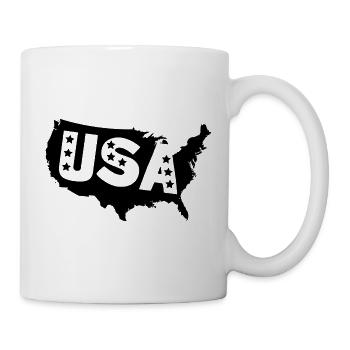USA Silhouette with Star Flag Motif - Mug - white - Right