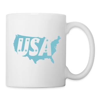 Blue USA map with stars - Mug - white - Right