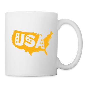 Emblème de la carte des États-Unis avec des étoiles - Mug blanc - blanc - Droite