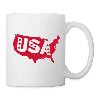 Red USA Silhouette with Stars - Mug - white - Right