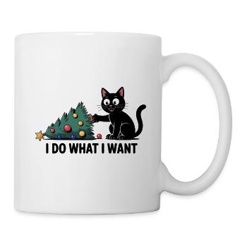 Ich mache, was ich will - Lustige Katze T-Shirt - Tasse - Weiß - Rechts
