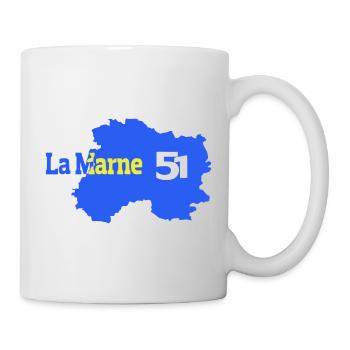 La Marne 51 Carte Départementale - Mug blanc - blanc - Droite