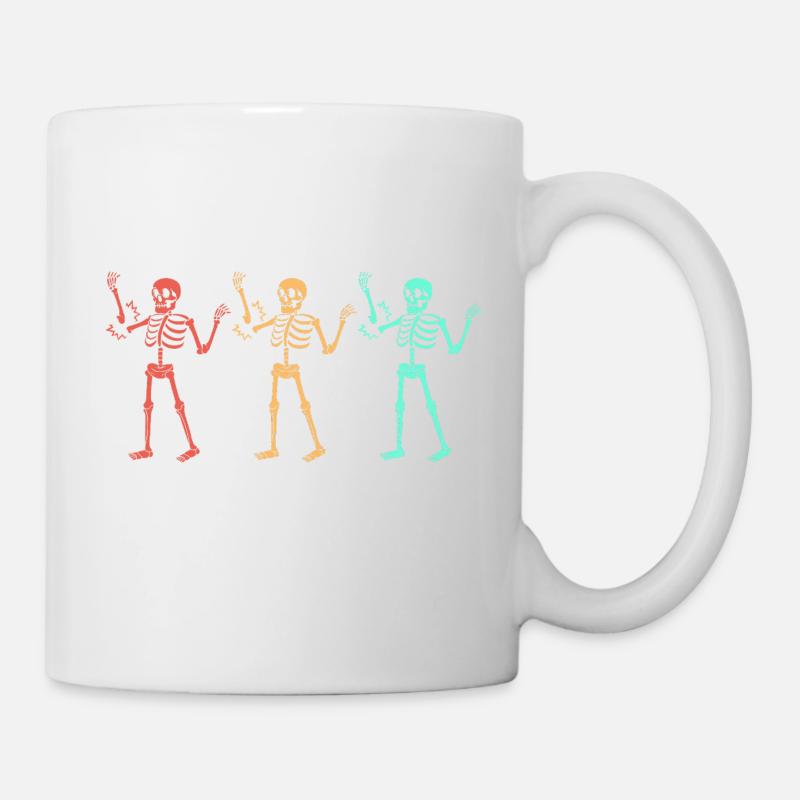 Fracture du bras Fracture osseuse du squelette d’Halloween - Mug blanc - blanc