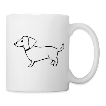 Cadeau personnalisé T-shirt chiens teckel - Mug blanc - blanc - Droite