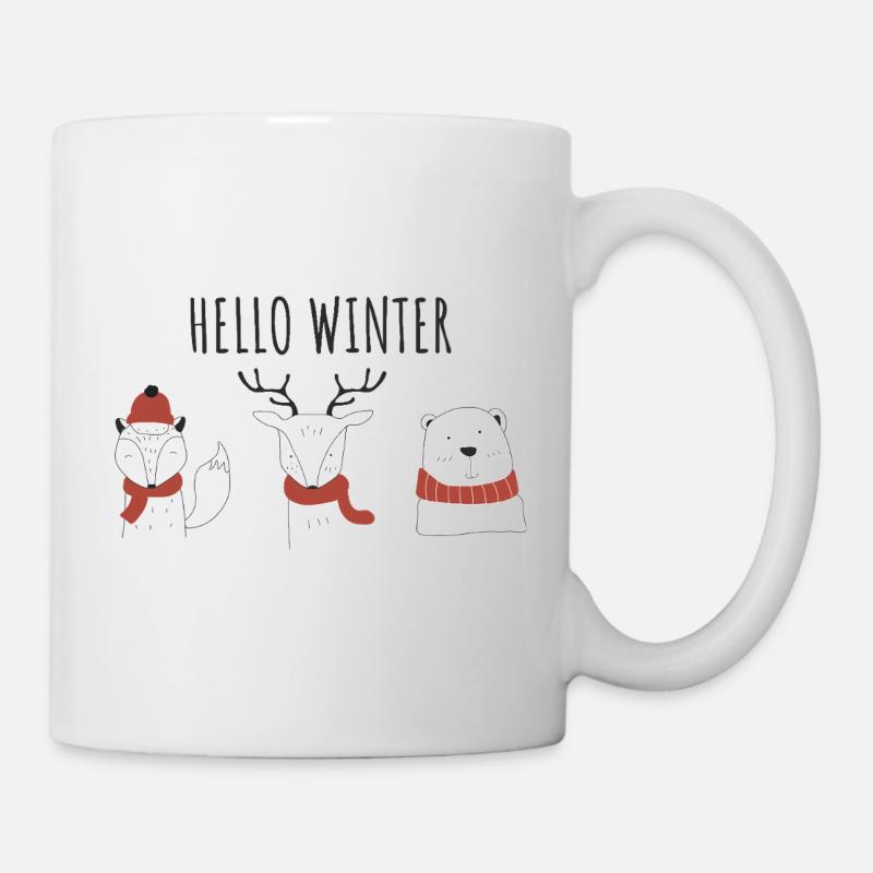 Hello Winter Animal Trio - Mug - white