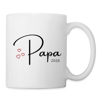 Papa 2026 Baby News Schwanger werdender Vater - Tasse - Weiß - Rechts