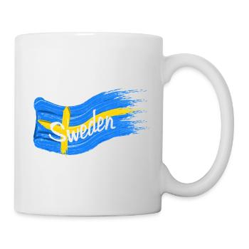 Schwedische Fahne - Tasse - Weiß - Rechts