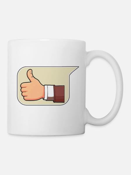 Daumen nach oben - Tasse - Weiß