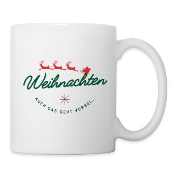 Noël passe le lettrage du traîneau du Père Noël - Mug blanc - blanc - Droite