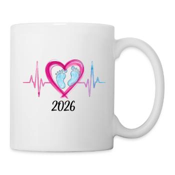 Bébé 2026 ECG Heartbeat Bébé Pieds Mignon Cadeau - Mug blanc - blanc - Droite