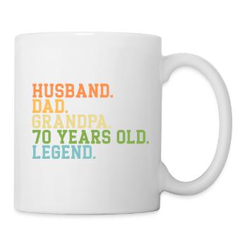 Husband Dad Grandpa 70 Years Old Legend - Mug - white - Right