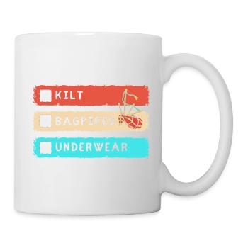Kilt Scotland Scotland Tartan Skirt - Mug - white - Right