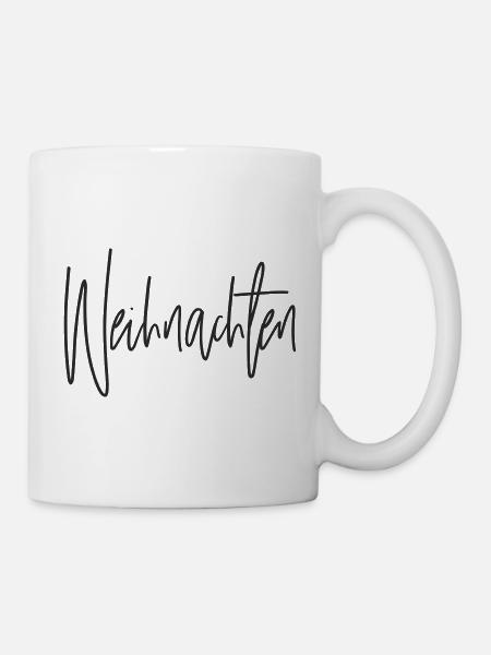 Weihnachten Script Handlettering - Tasse - Weiß