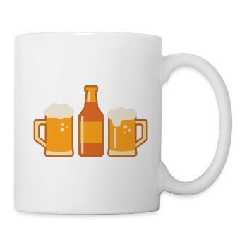 Biertrio mit Flasche und zwei Gläsern - Tasse - Weiß - Rechts