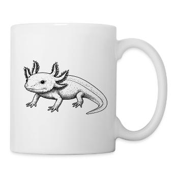 Axolotl Linienstil – schwarz - Tasse - Weiß - Rechts