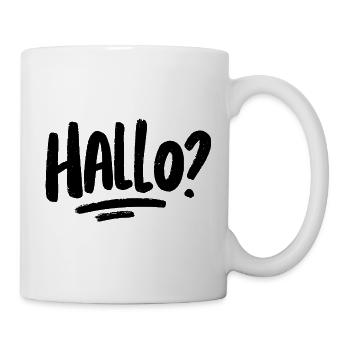 Hallo? - schwarz - Tasse - Weiß - Rechts