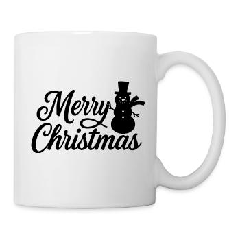 Joyeux Noël avec un joli bonhomme de neige - Mug blanc - blanc - Droite