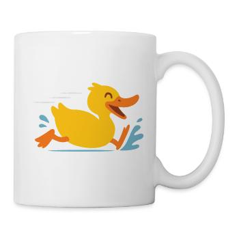 Happy Duck Sprint Cartoon - Mug - white - Right