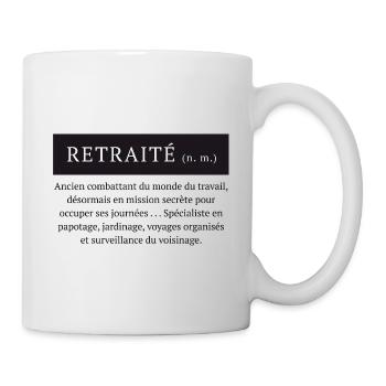 Retired, humorous definition of the word retiree - Mug - white - Right
