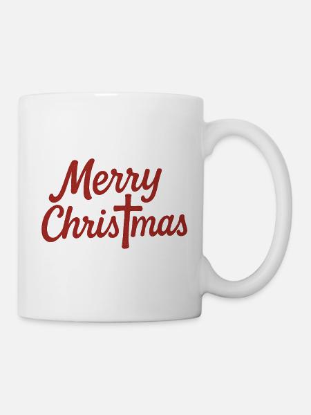 Merry Christmas Kruzifix - Tasse - Weiß