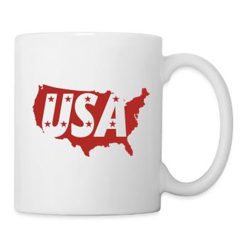 USA map with letter monograms and stars - Mug - white - Right