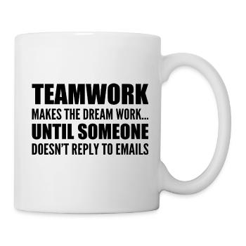 Travail d'équipe... sans réponse aux e-mails - Mug blanc - blanc - Droite